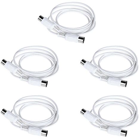 Câble d'extension MIDI 5 broches mâle-mâle, 5 pièces, 1,5 m, blanc (1/5)
