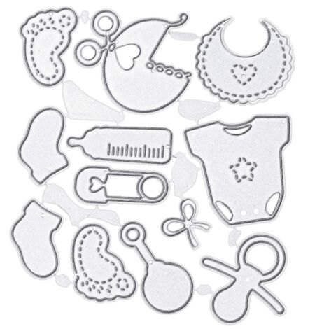 Gabarits de découpe pour scrapbooking, machine à gaufrer, pochoirs, matrices de découpe, compatibles avec Sizzix Big Shot et autres machines à perforer (F)argent (1/5)