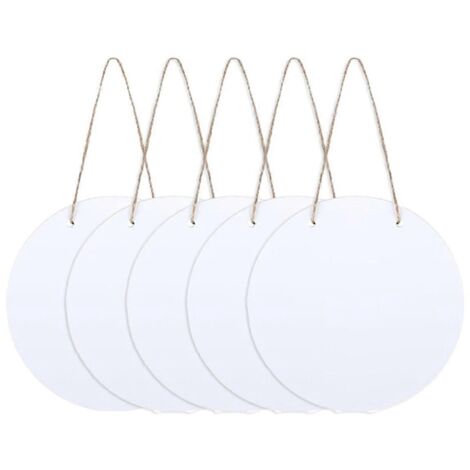 Lot de 5 supports de porte ronds de 25 cm (10 pouces) pour sublimation, en panneau dur blanc (voir photo). (1/5)