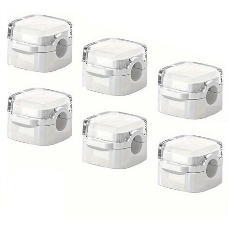 Lot de 6 clips magnétiques pour câbles sous bureau, gestion des câbles, blanc (1/5)