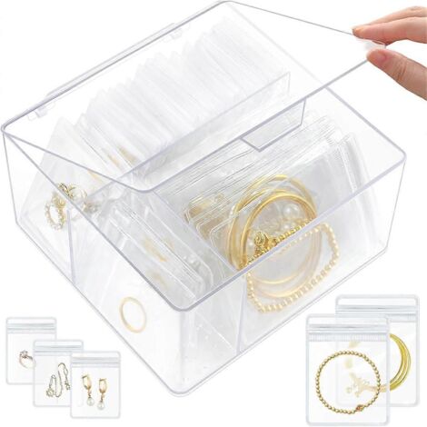 Boîte à bijoux en acrylique, organisateur et rangement transparents pour bijoux (voir photo) (1/5)