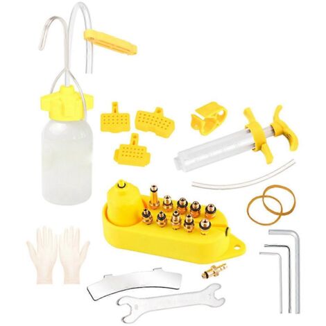 Kit d'outil de vidange d'huile de freins de vélo, outil de réparation de freins à disque hydrauliques (voir illustration) (1/5)