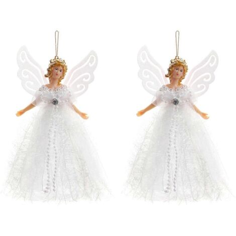 Pendentif statue de Noël Ange volant féerique de Noël Blanc (1/5)