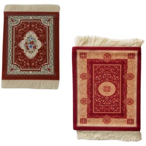 Mini dessous de verre persans tissés, tapis rouge (1/5)