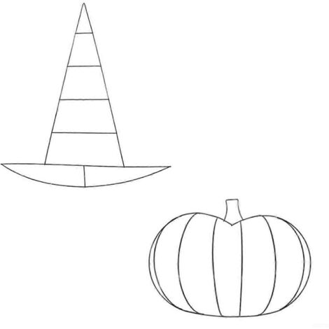 Lot de 2 citrouilles/chapeaux de sorcière en fil de métal pour Halloween, à décorer soi-même pour Noël (noir). (1/5)