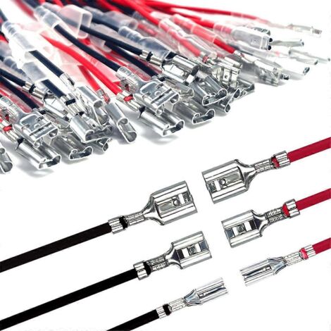 30 connecteurs femelles pour câbles de haut-parleurs 2,8 mm / 4,8 mm / 6,3 mm (voir illustration) (1/5)