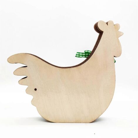 Décorations artisanales en bois : poussins de Pâques en bois blanc (1/5)