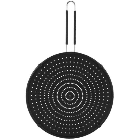 Couvercle de poêle anti-éclaboussures en silicone noir de 32 cm (1/5)