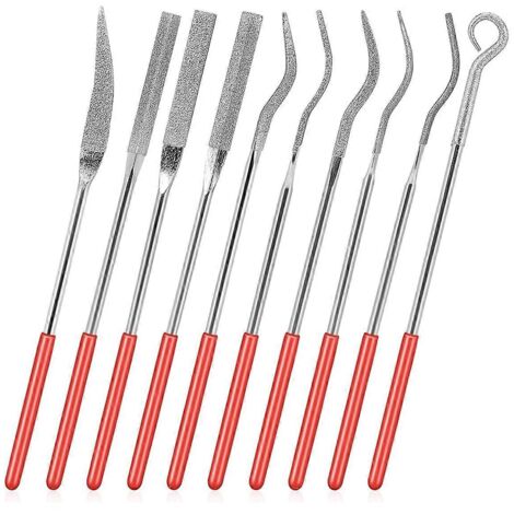 Ensemble de 10 mini limes diamantées à aiguilles, comme illustré (1/5)