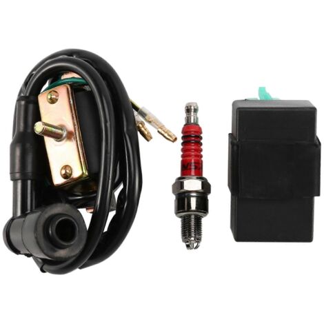 Bobine d'allumage 12 V + CDI 5 broches + bougie pour quad chinois 50/70/90/110 cm³ (noir) (1/5)