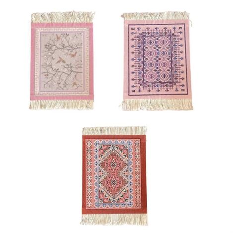 Dessous de verre à motif de tapis, décoration de table à manger, technologie AA illustrée (1/5)