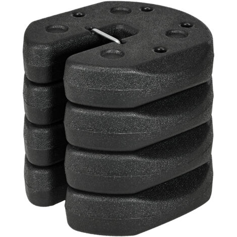 Lot de 4 poids de lestage ronds pour tonnelle barnum tente avec piquets de renfort et corde de transport en HDPE