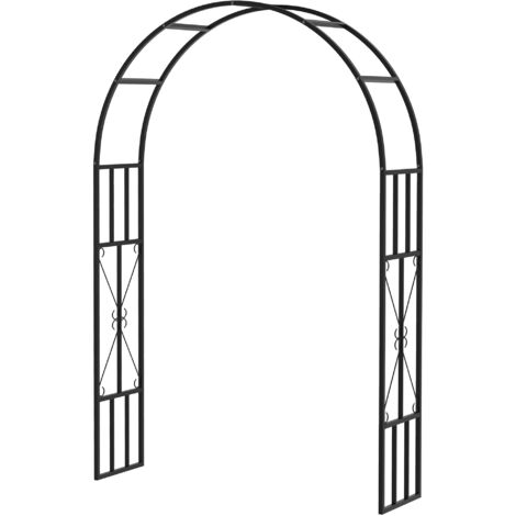 Arche de jardin en acier pour plantes grimpantes, tonnelle à rosiers, 150 x 40 x 223 cm, noire
