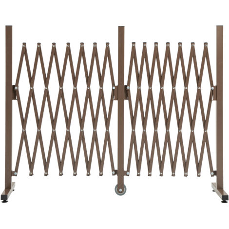Barrière de sécurité extensible rétractable Outsunny avec roulettes 405L x 31l x 104H cm aluminium métal marron