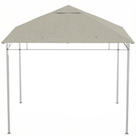 Toile de rechange pour tonnelle de jardin 3x3 m grise, polyester 180 g/m², abri de remplacement pour gazebo
