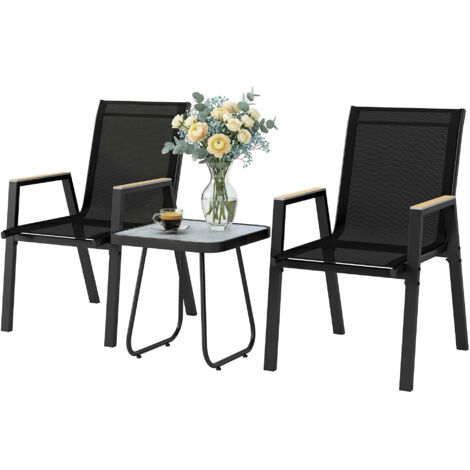 Table Bistrò Extérieur 3 Pièces, Table Basse avec Pieds Ajustables (1/5)