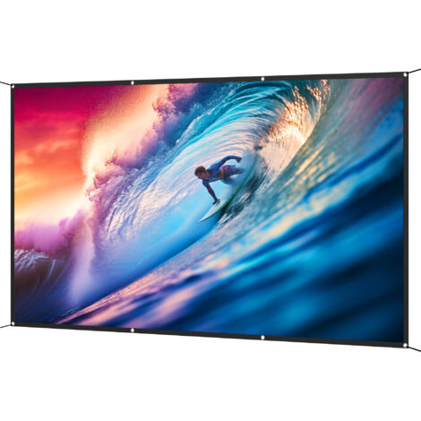 Toile de Projection 120" 16:9 HD 4K/8K Pliable et Portable, Anti-Plis et Lavable, Double Face, Blanche (1/5)