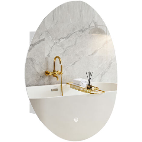 Armoire de Salle de Bain LED, Anti-Buée, Éclairage Variable 3 Couleurs, Blanc, Murale (1/5)