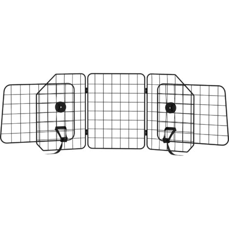 Grille de séparation auto pour chien universelle pliable, largeur réglable 93-150x42cm, noir (1/5)
