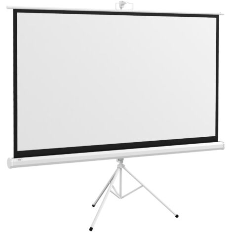 Écran de projection 84 pouces avec trépied réglable, en plastique et métal, 200x8x118 cm, blanc (1/5)
