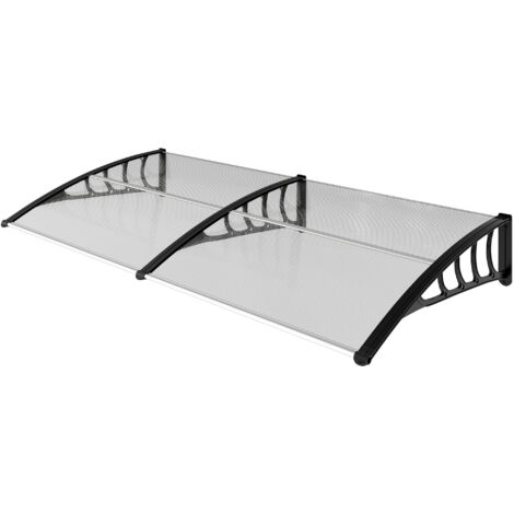 Auvent Moderne en Polycarbonate, Aluminium et PP pour Balcons, Fenêtres et Portes, 200x96x27 cm (1/5)