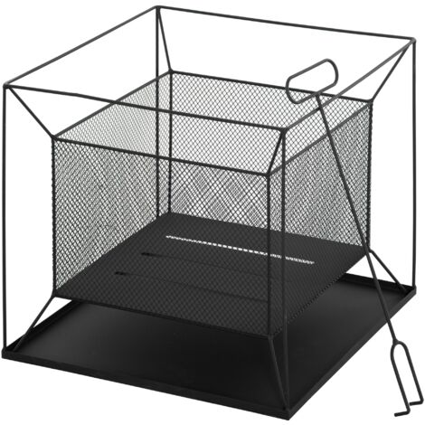 Brazière de Jardin Portable en Métal, Foyer Extérieur Suspendu avec Tisonnier, 45x45x43cm Noir (1/5)