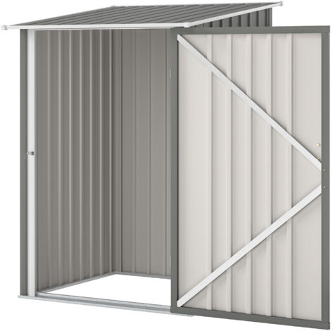 Coffre de jardin en acier galvanisé pour outils avec porte battante, 100x104x160 cm, gris clair (1/5)