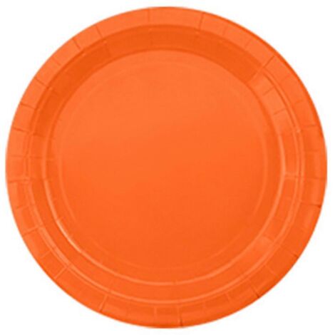 Assiette en carton pour gâteau aux fruits, dessert de pique-nique, orange vif, 23 cm (1/5)