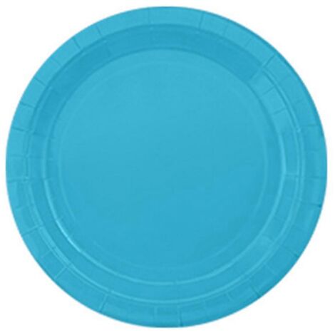 Assiette en carton pour gâteau aux fruits, dessert de pique-nique, 23 cm, bleu lac (1/5)