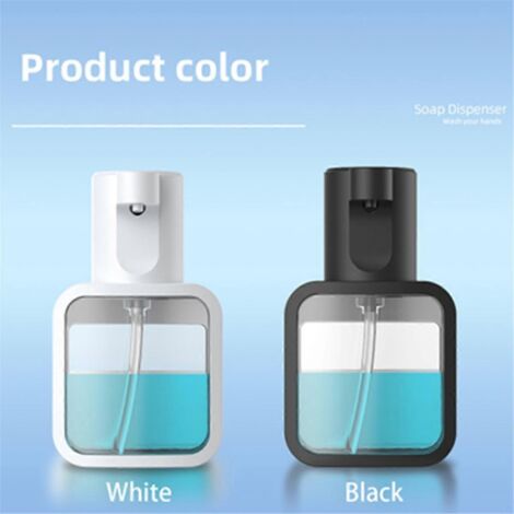 Distributeur de savon liquide automatique à 3 vitesses, rechargeable, noir (1/5)