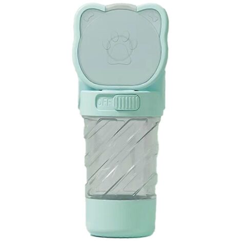 Bouteille d'eau verte pour chien et chat avec compartiment de rangement pour nourriture et eau. (1/5)