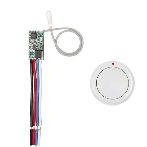 Interrupteur de télécommande RF 433 MHz, mini-relais sans fil blanc (1/5)