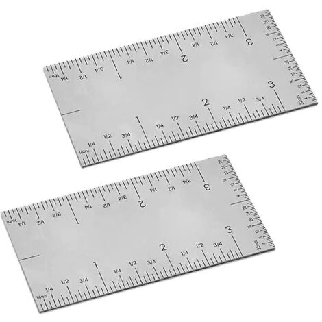 Règle à bord carré, règle de menuisier en acier inoxydable (lot de 2) (1/5)