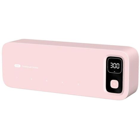 Boîte de rangement murale rose pour brosses à dents, stérilisateur UV à recharger, (1/5)