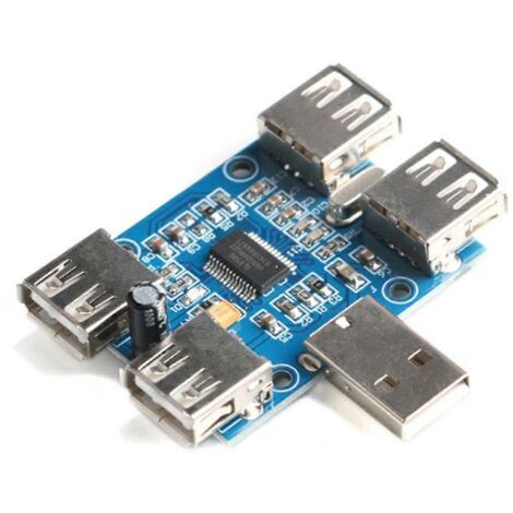 Hub USB 2.0, contrôleur 4 ports, module d'extension USB GL850G Bleu (1/5)