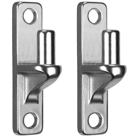 Lot de 2 supports muraux pour bois ou béton, charnières de portail extérieur argentées (1/5)