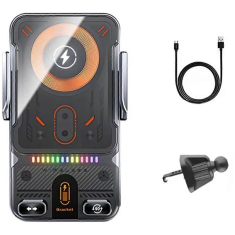 Support de téléphone sans fil pour voiture, charge rapide sans fil 15 W pour A