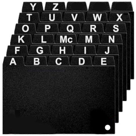 30 intercalaires noirs pour fiches bristol 3 x 5 pouces, avec anneaux de rangement (1/5)