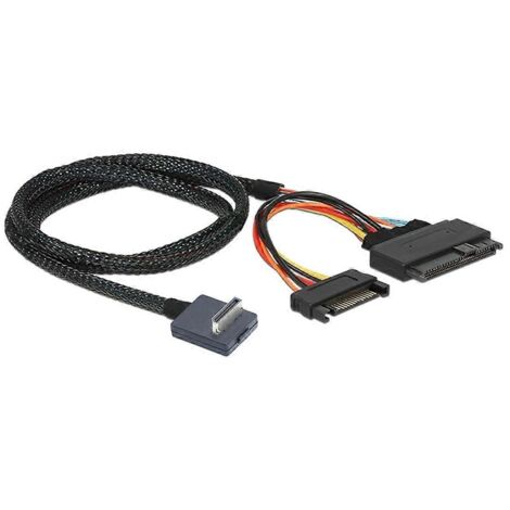 Câble adaptateur PCIe Oculink SFF-8611 4I à 90 degrés vers U.2 SAS SFF, 0,5 m (1/5)