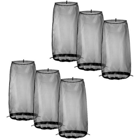 Lot de 6 sacs de rangement pour perruques, sac à perruque ajustable avec cordon de serrage, noir (1/5)