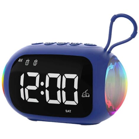 Réveil, radio FM, haut-parleurs Bluetooth, éclairage coloré, caisson de basses, A (1/5)
