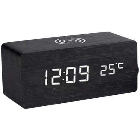 Réveil LED à chargement sans fil avec date et température (1/5)