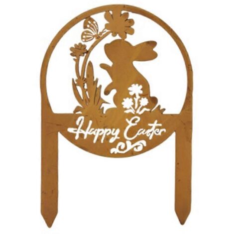 Décoration de jardin en fer forgé représentant un lapin (1/5)