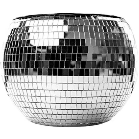Seau à glace boule disco de 25 cm, seau à glace boule miroir argentée scintillante (1/5)