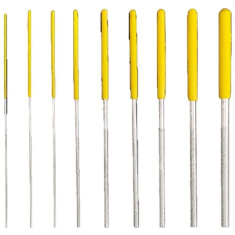 Lot de 10 limes cylindriques diamantées pour alésage de petits diamètres (1 à 5,8 mm). (1/5)