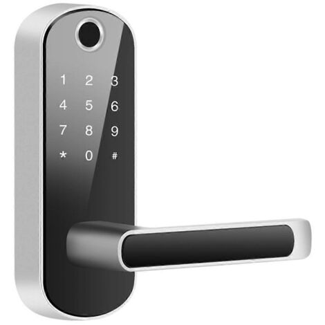 Serrure de porte Tuya Smart Fingerprint Door Lock, application de contrôle à distance, sans clé, argent (1/5)