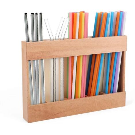 Distributeur de pailles réutilisables en bois (1/5)