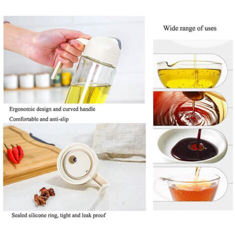 Distributeur d'huile d'olive à bascule automatique, flacon à vinaigrette, huilier (1/5)