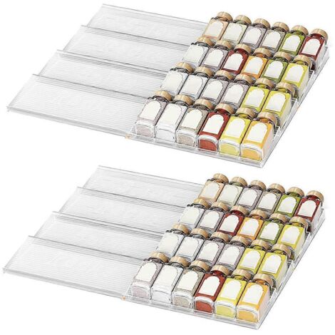 Organisateur extensible pour tiroir à épices, pour une organisation optimale des épices de cuisine (lot de 2) (1/5)