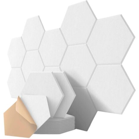Lot de 12 panneaux acoustiques hexagonaux, 30,5 cm x 25,4 cm x 1 cm, insonorisés B (1/5)
